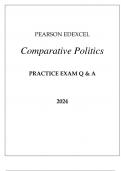 PEARSON EDEXCEL POLITICS A LEVELS COMPARATIVE POLITICS PRACTICE EXAM Q & A
