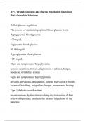 HPA 1 Final: Diabetes and glucose regulation Questions With Complete Solutions