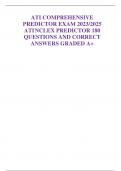 ATI COMPREHENSIVE PREDICTOR EXAM 2023/2025 ATINCLEX PREDICTOR 180 QUESTIONS AND CORRECT ANSWERS GRADED A+
