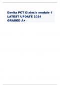 Davita PCT Dialysis module 1 LATEST UPDATE 2024 GRADED A+