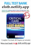 Test bank for critical care nursing 9th edition Urden Full Chapter