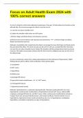 Focus on Adult Health Exam 2024 with 100&percnt; correct answers