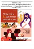 TEST BANK Maternity and Women's HealthCare (13TH) by Lowdermilk Complete Guide Chapter 1-37| Answers With Rationale