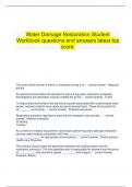    Water Damage Restoration Student Workbook questions and answers latest top score.