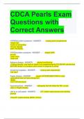 CDCA Pearls Exam Questions with Correct Answers