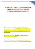 NURS 3150 EXAM 3 QUESTIONS AND VERIFIED ANSWERS LATEST UPDATE 2023&sol;2024&sol;GRADED A&plus; 