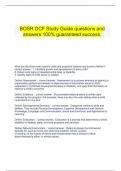   BOSR DCF Study Guide questions and answers 100% guaranteed success.