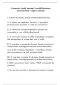 Community Health Nursing Exam (145 Questions) Questions With Complete Solutions