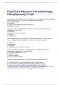 Final Exam Advanced Pathophysiology, Pathophysiology Finals 