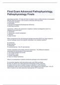 Final Exam Advanced Pathophysiology&comma; Pathophysiology Finals 
