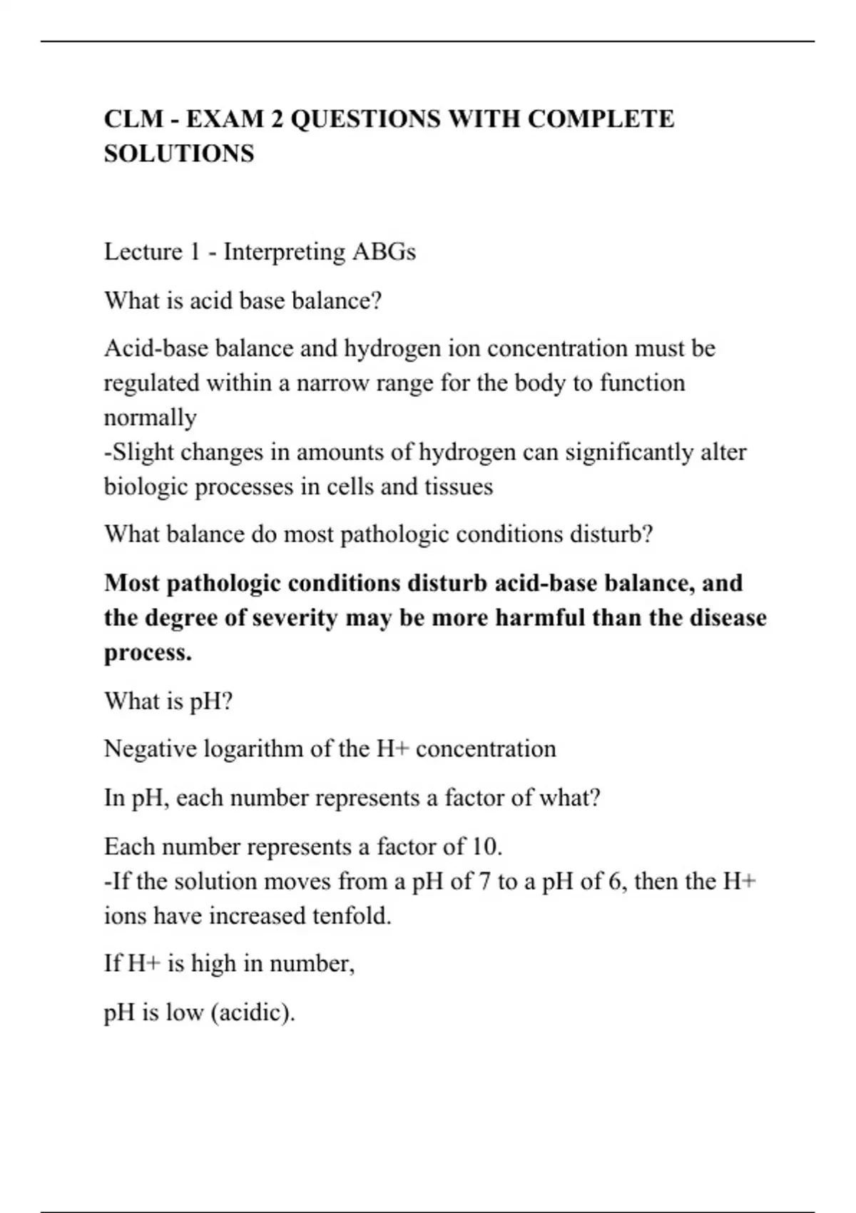 CLM - EXAM 2 QUESTIONS WITH COMPLETE SOLUTIONS - CLM - Stuvia US