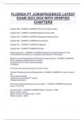 FLORIDA PT JURISPRUDENCE LATEST  EXAM 2023-2024 WITH VERIFIED  CHAPTERS 