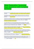 Water Restoration Technician Exam Questions with Complete Solutions