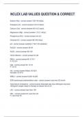 NCLEX LAB VALUES QUESTION & CORRECT       