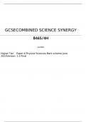 AQA   GCSE COMBINED SCIENCE SYNERGY 8465/4H Higher Tier	Paper 4 Physical Sciences Mark scheme June 2023