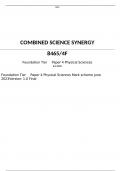 AQA   GCSE COMBINED SCIENCE: SYNERGY 8465/4F Foundation Tier	Paper 4 Physical Sciences Mark scheme June 2023