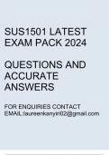 SUS1501 Latest exam pack 2024(Questions and accurate answers)