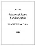 AZ - 900 MICROSOFT AZURE FUNDAMENTALS PRACTICE EXAM Q & A 2024&period;