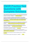 CNOR Practice Test Questions with Complete Solutions
