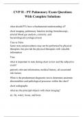 CVP II - PT Pulmonary Exam Questions With Complete Solutions