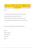 Lesson 1&colon; Louisiana Insurance Regulation Exam with 100&percnt; Correct Answers &vert; Verified &vert; Latest Update 2024
