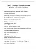 Exam 3&colon; Periodontal disease development questions with complete solutions