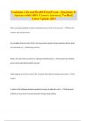 Louisiana Life and Health Final Exam - Questions & Answers with 100&percnt; Correct Answers &vert; Verified &vert; Latest Update 2024