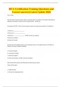 HCA Certification Training Questions and  Correct answers&vert; Latest Update 2024