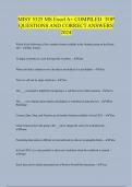 MISY 5325 MS Excel A&plus; COMPILED TOP  QUESTIONS AND CORRECT ANSWERS  2024