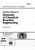 Solutions Manual for Elements of Chemical Reaction Engineering