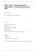 WGU - D427 - Data Management - Applications – PreAssessment exam 2024 