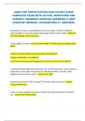 AANP FNP CERTIFICATION 2024 LATEST EXAM COMPLETE EXAM WITH ACTUAL QUESTIONS AND CORRECT ANSWERS &lpar;VERIFIED ANSWERS&rpar; A NEW UPDATED VERSION &vert; GUARANTEED A&plus; &lpar;REVISED&rpar;