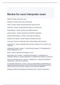 Review for court interpreter exam with complete solutions