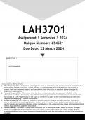 LAH3701 Assignment 1 (ANSWERS) Semester 1 2024 - DISTINCTION GUARANTEED