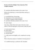 Practice (NCLEX) Multiple Choice Questions With Complete Solutions