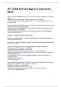 ATI TEAS Immune System Questions 2024&period;