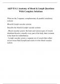 A&P II 4.1 Anatomy of blood & lymph Questions With Complete Solutions