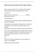 Health Admin quizzes Questions With Complete Solutions