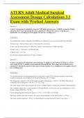 ATI RN Adult Medical Surgical Assessment Dosage Calculations 3.1 Exam with Worked Answers