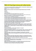 PNR 315 Final Exam &lpar;Answered&rpar; Verified Solution