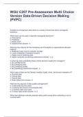 WGU C207 Pre-Assessmen Multi Choice Version Data-Driven Decision Making (PVPC) Updated 2024 Complete