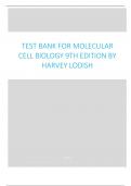 Test bank for Molecular Cell Biology 9th edition by Harvey Lodish