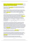 WGU Critical thinking and logic reassessment Questions with Correct Answers