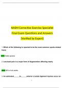 NASM CES Final Exam Questions and Answers 2024 / 2025 | 100% Verified Answers