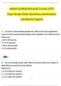 NASM CPT Exam Study Guide, 200 Questions and Answers 2024 / 2025 | 100% Verified Answers