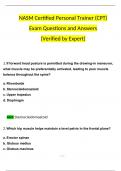 NASM CPT Exam Questions and Answers 2024 / 2025 | 100% Verified Answers
