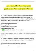 ATI Maternal Newborn Final Exam Questions and Answers &lpar;2024 &sol; 2025&rpar; &lpar;Verified Answers&rpar;