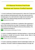 ATI Maternal Newborn Final Exam Questions and Answers &lpar;2024 &sol; 2025&rpar; &lpar;Verified Answers&rpar;