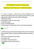ATI Maternal Newborn Final Exam Questions and Answers &lpar;2024 &sol; 2025&rpar; &lpar;Verified Answers&rpar;