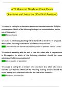 ATI Maternal Newborn Final Exam Questions and Answers &lpar;2024 &sol; 2025&rpar; &lpar;Verified Answers&rpar;